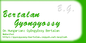 bertalan gyongyossy business card