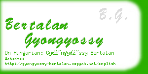 bertalan gyongyossy business card